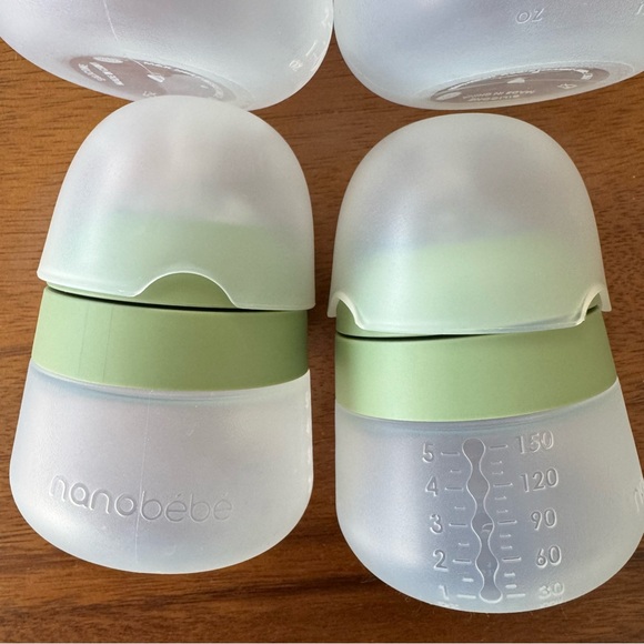 NWOB Nanobebe Sage Green Baby Bottle Set of 4 Flexy Silicone - Picture 6 of 6